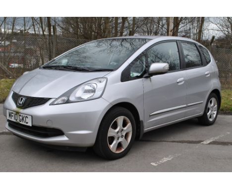 A 2010 Honda Jazz ES I-VTEC 1.4, 5 door in silver, mileage 26033, reg MF10 GKC. The vehicle has been standing for over two ye