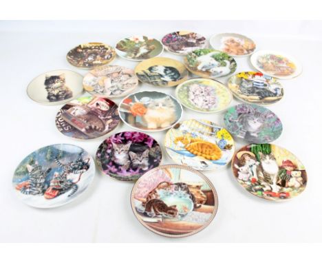 A collection of eighteen cat themed collectors' plates to include Royal Doulton 'The Potting Shed Cat', Royal Albert Cute Kit