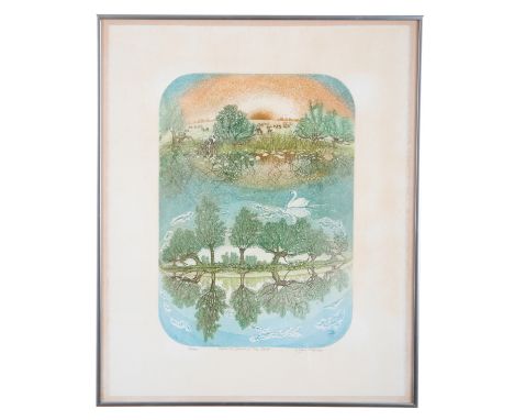 *GLYNN THOMAS (b. 1946) 'Opposite banks of the Stour'signed, titled and numbered 62/150 in pencil to the margin, etching and 