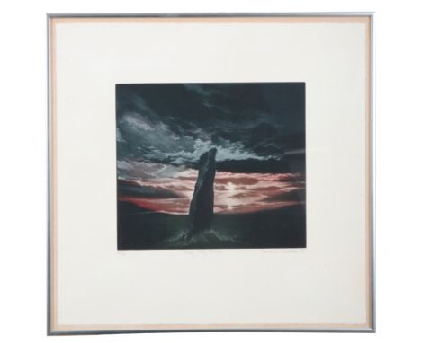 *SUSAN JAMESON (b. 1944) 'Long Meg - Sunset' 1979, signed, titled and numbered 26/150 in pencil to the margin, mezzotint, 55c