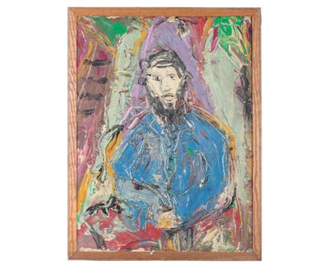 ... EPSTEIN (20th century) A half-length portrait of a gentlemanwearing a blue jacket, seated in an interior, bearing signatu