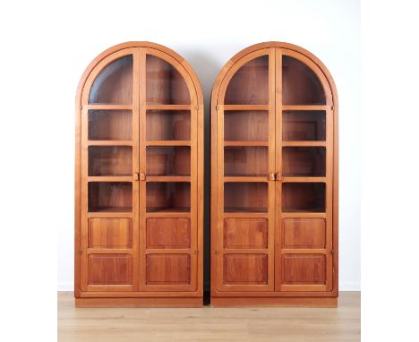 S. BURCHARDT-NIELSEN, MOBEL BB FABRIK: A PAIR OF TEAK GLAZED DISPLAY CABINETS OR BOOKCASES Danish, mid-century modern, with a