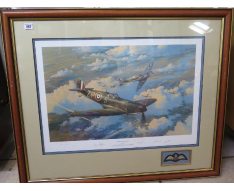 Robert Taylor print - Height of the Battle - 85/350 RAF with signatures and COA  - frame size 76cm x 93cm - print in good con