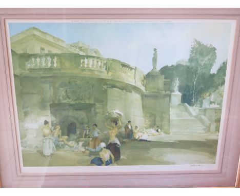 A Russell Flint signed print Clateace Garden, signed in pencil, sight size 48 x 63cm, overall frame size 69.5 x 84cm, also an