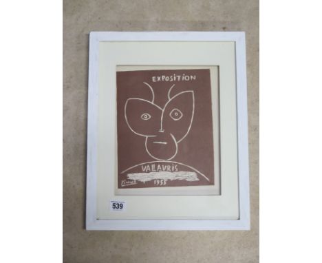 A poster print in the style of Picasso for the Vallauris Exposition - frame size 38cm x 31cm 