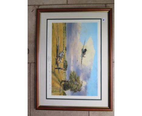 Robert Taylor print - Summer Victory with signatures, no COA - frame size 78cm x 104cm - print in good condition, minor scuff