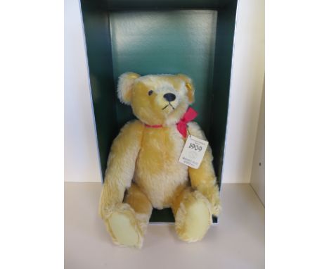 A Steiff 1909 replica Barle 35 PAB light brown teddy bear, 1993 number 4861 - 51cm tall, with box and certificate, good condi