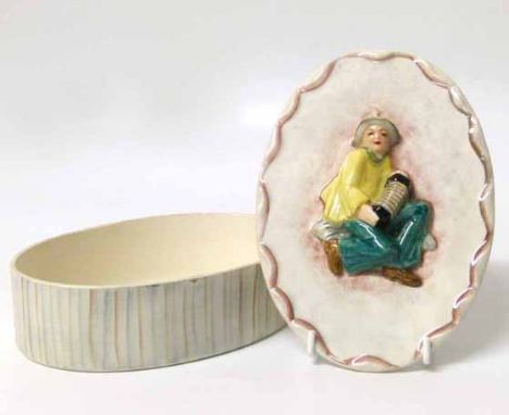 Goldscheider Myott lidded box. No condition reports for this sale