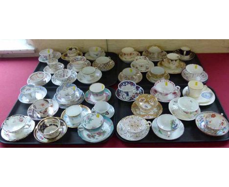 Thirty four English porcelain cups and saucers / trios early 19th century and later. No condition reports for this sale