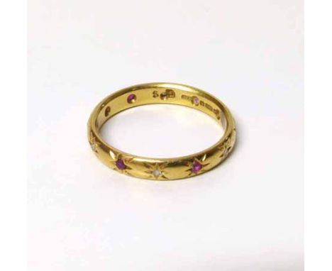 18ct gold diamond and ruby ring. No condition reports for this sale
