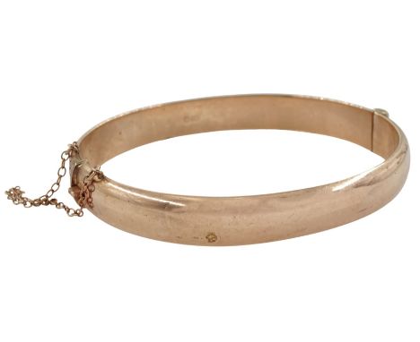 9ct rose gold hinged bangle, Birmingham 1996