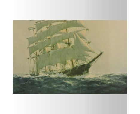 Arthur Briscoe *ARR, (1873-1943), a four masted clipper ship, lithograph, signed in pencil to the margin, 40 x 59cm