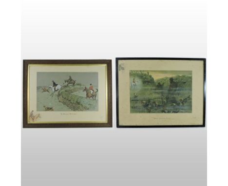 Charles Johnson Payne *ARR, (1884-1967), aka Snaffles, 'The Stonefaced 'Narrer Back', coloured print, signed lower right in p