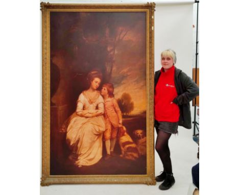A large 20th Century oleograph laid on canvas painting after Thomas Gainsborough (b.1727). The oleograph depicting a portrait