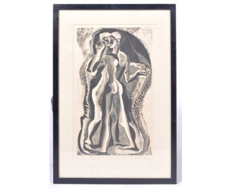Gertrude Hermes OBE, RA (British 1901-1983) - Two People - signed black &amp; white limited edition proof print numbered 9/25