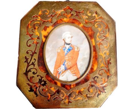 An 18th Century large size portrait miniature on ivory study painting depicting General Sir Charles Stewart (1753-1801). Depi