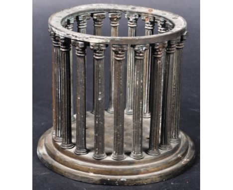 A 19th Century Italian Grand Tour bronze model of a Roman temple. The temple of circular form with series of Corinthian colum