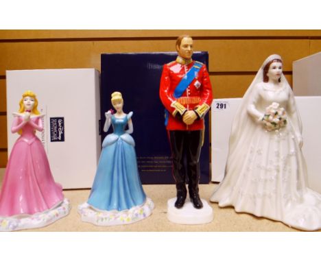 ASSORTED MODERN BOXED FIGURINES including Royal Doulton Walt Disney Showcase Collection, Royal Doulton Prince William, Royal 