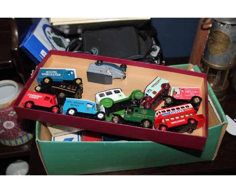 SMALL GROUP OF DIECAST VEHICLES, VARIOUS PLAYING CARDS, HORN HANDLED SKEAN DHUtogether with a lot of cameras