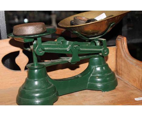 IBRASCO SCALES AND WEIGHTS along with a brass firescreen 