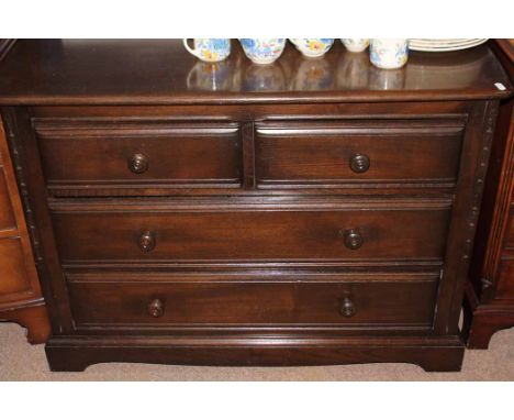 ERCOL DARK OAK CHEST OF DRAWERS