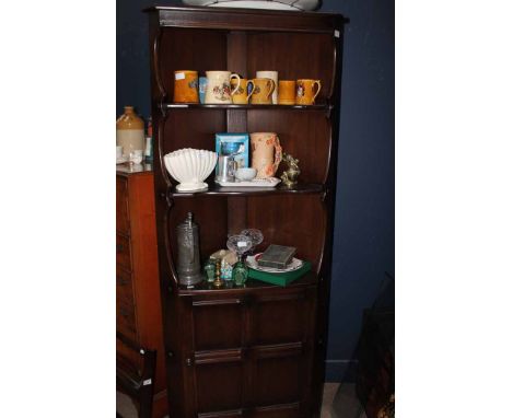 ERCOL DARK OAK CORNER CUPBOARD