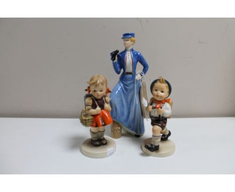 A Goebel figure - Gentle Breezes together with two further Goebel figures 