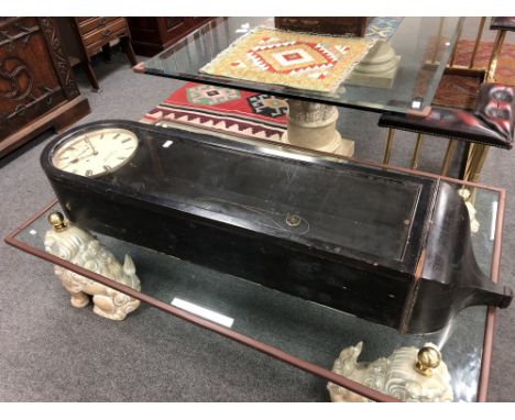 An ebonised regulator wall timepiece by Reid &amp; Sons, Newcastle upon Tyne, circa 1880, arched pediment with side door, tru