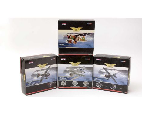 Four limited edition Corgi Aviation Archive 1:72 scale diecast model planes, including: Fairey Swordfish Mk. 1, No. AA36310A;