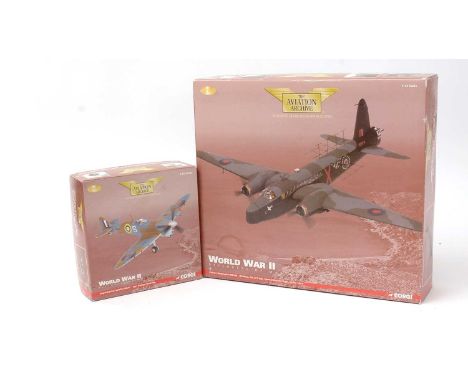 Two Corgi Aviation Archive World War II Defenders of Malta Series, 1:72 scale diecast model aircraft, comprising: Supermarine