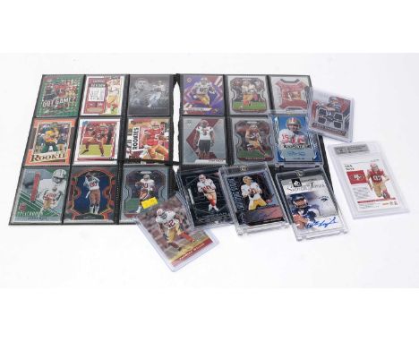 American Football collectors trading cards: Panini Rookie Dual Swatch card signed by Nick Bosa, graded by Beckett 9 mint; Pan
