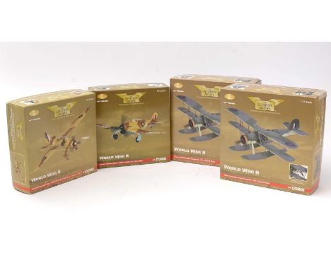 Four Corgi Aviation Archive World War II Aircraft of the NTO Series, comprising: Westland Lysander Mk. 1, No. AA36802; Hawker