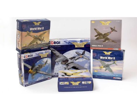 A group of Corgi World War II Luftwaffe diecast scale model planes, comprising: Europe and Africa Series Junkers JU 87B-2 Stu