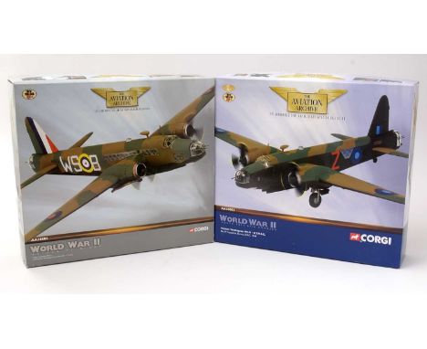 Two Corgi Aviation Archive 1:72 scale model planes, comprising: World War II South East Asia Command Series Vickers Wellingto