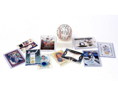 Baseball signed collectors' memorabilia, including: signed baseball piece by Jose Reyes; signed Topps card by Noah Syndergaar