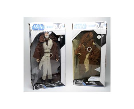 A Star Wars Obi-Wan Kenobi (New Hope) Ultimate quarter-scale figure; and a Star Wars Mace Windu Ultimate quarter-scale figure