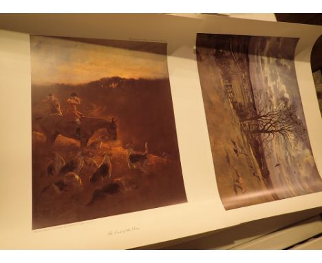 Two unframed limited edition hunting related prints The Mockers 176/500 and The End of the Day 157/500 original by Lionel Edw