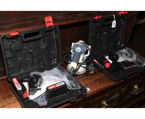 Two as new cordless drills and a disc sander.