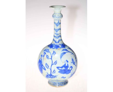 Chinese Kangxi period blue and white vase decorated with figures in landscape, 37cm high.