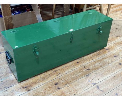 Carpenters fitted tool box containing a collection of tools including gauges, plane, etc (toolbox 33cm by 97.5cm by 27.5cm).