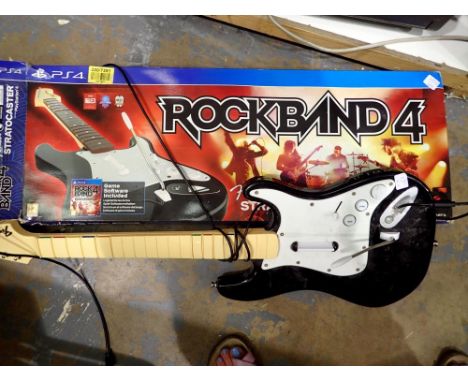 Rock band 4 boxed guitar PS4 control etc. P&amp;P Group 3 (£25+VAT for the first lot and £5+VAT for subsequent lots) 