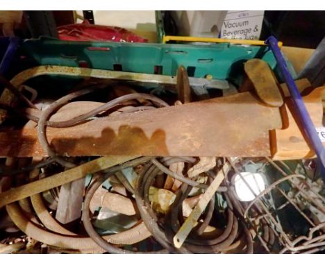 Two boxes of mixed tools, plant pots etc. Not available for in-house P&amp;P 