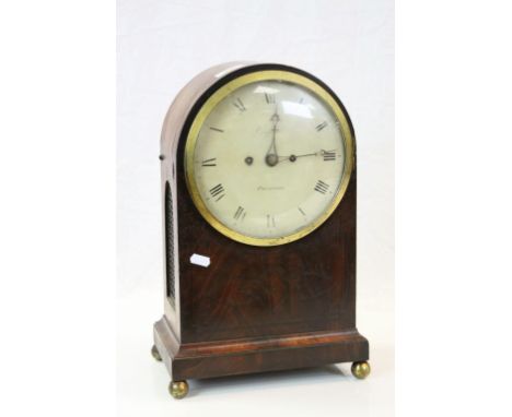 Early 19th century Mahogany Bracket Clock with Two Train Movement inscribed to face ' Campbell of Oswestry 
