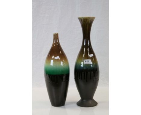 Two Persian Ceramic Drip Glaze Vases, 49cms and 42cms high
