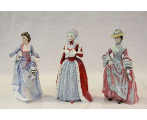 Three Limited edition Royal Doulton ceramic figurines to include; Mrs Hugh Bonfoy, Countess Spencer, Mary Countess Howe