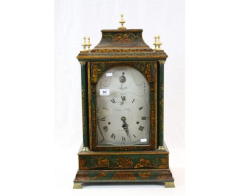 Large&nbsp;Chisonnerie Bracket Clock striking on eight bells with Double Fusee movement, the Silvered dial marked "James Alle