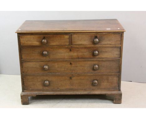 George III Mahogany Chest of Two Short over Three Long Drawers on Bracket Feet, 114cms wide x 57cms deep x 84cms high
