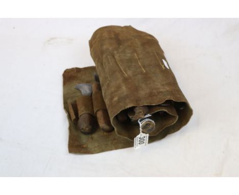 Leather rolled vintage set of Cobblers or Leather workers Tools