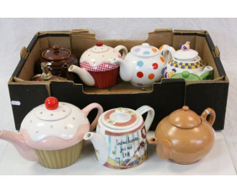 Collection on Nine Novelty Ceramic Teapots
