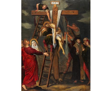 Frans Francken II (1581 Antwerpen – 1642)und Thomas Francken (1574 Antwerpen – nach 1639), zug.DIE KREUZABNAHME CHRISTI MIT D
